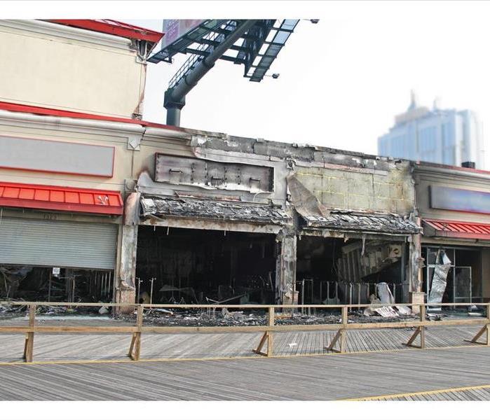A fire destroyed five stores 