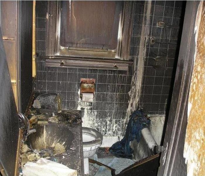 Severe fire damage in a home